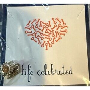 KEEP Collective Sunshine Sun Gold Slider Charm Pave Stone NIP